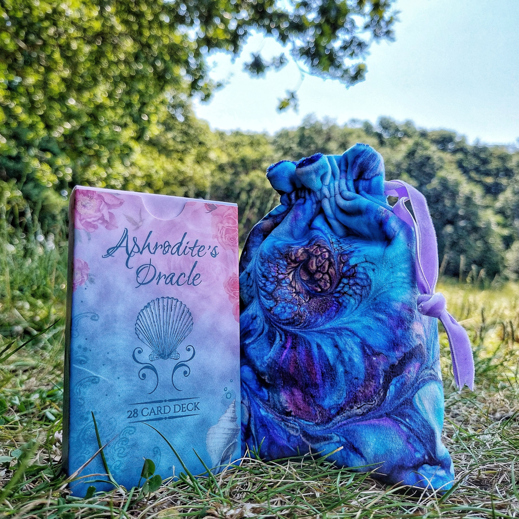 Ammonite Swirl Velvet Tarot Bag and Altar Set