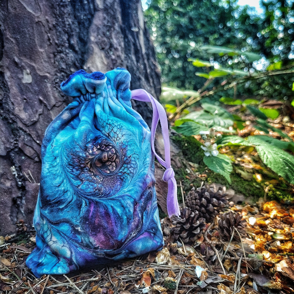 Ammonite Swirl Velvet Tarot Bag and Altar Set