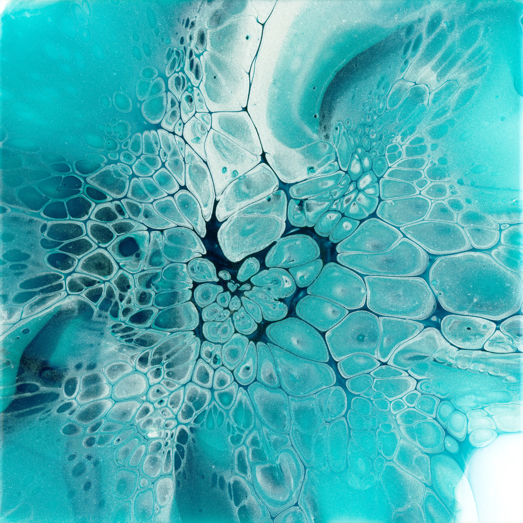 Hand Painted Aqua Tile Coaster