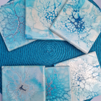 Hand Painted Aqua Tile Coaster