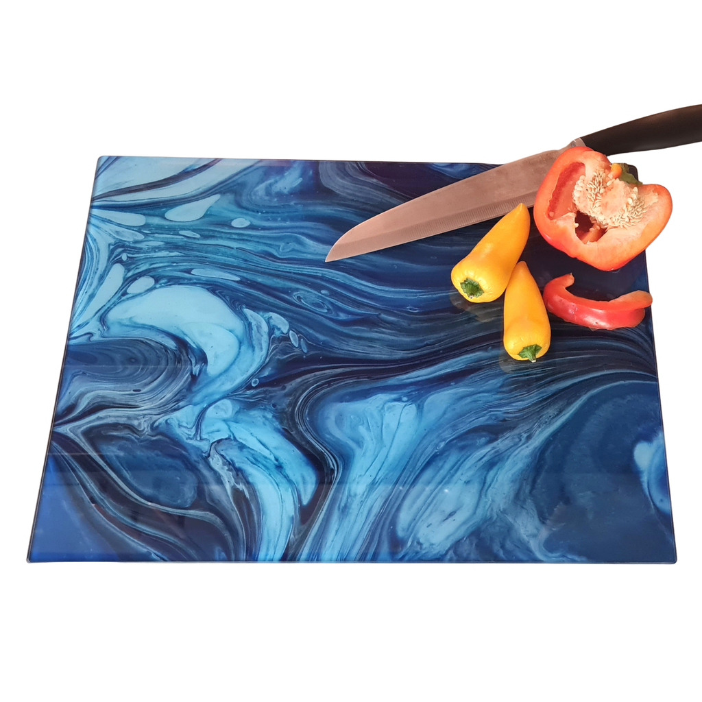 Blue Dali Glass Chopping Board – Rectangular