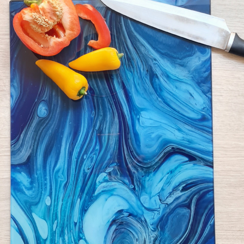Blue Dali Glass Chopping Board – Rectangular