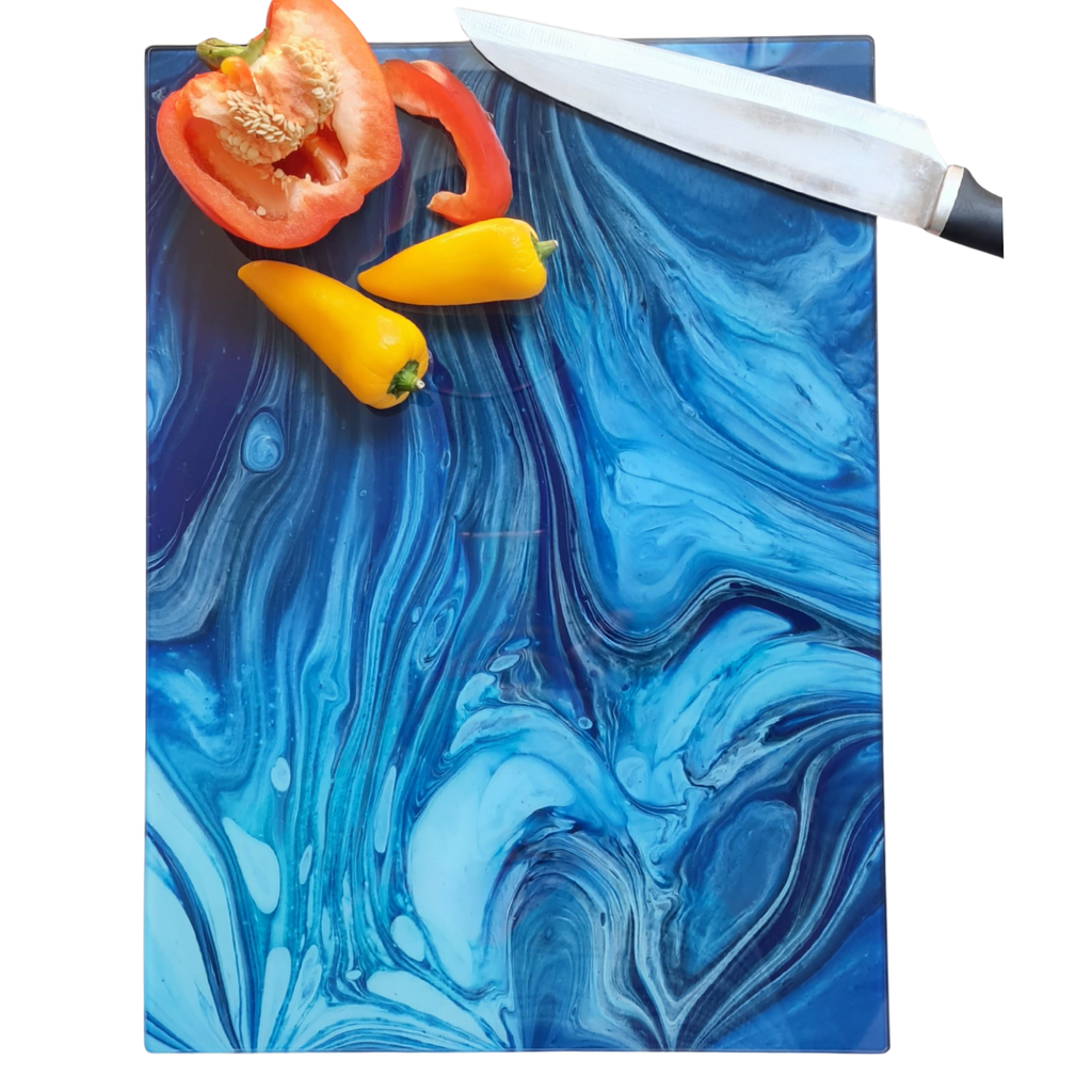 Blue Dali Glass Chopping Board – Rectangular