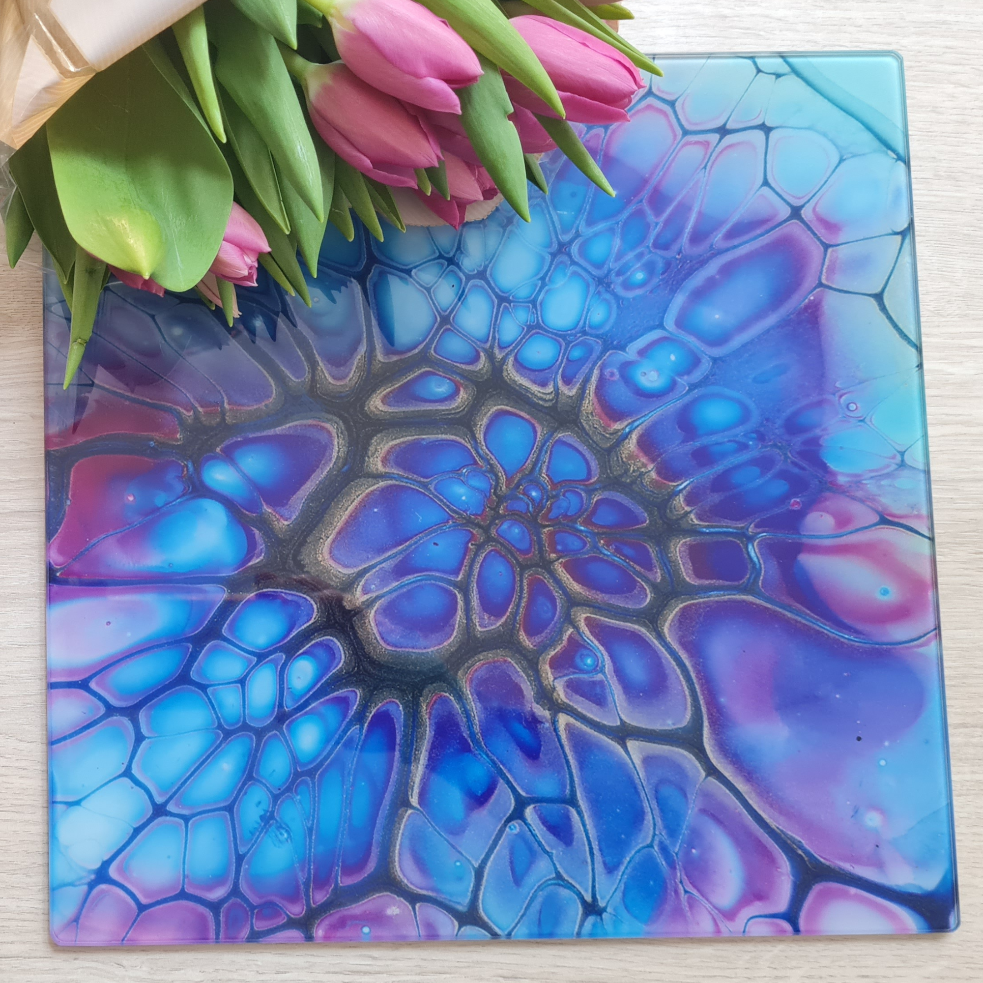 Classic Fantasy Glass Chopping Board – Square