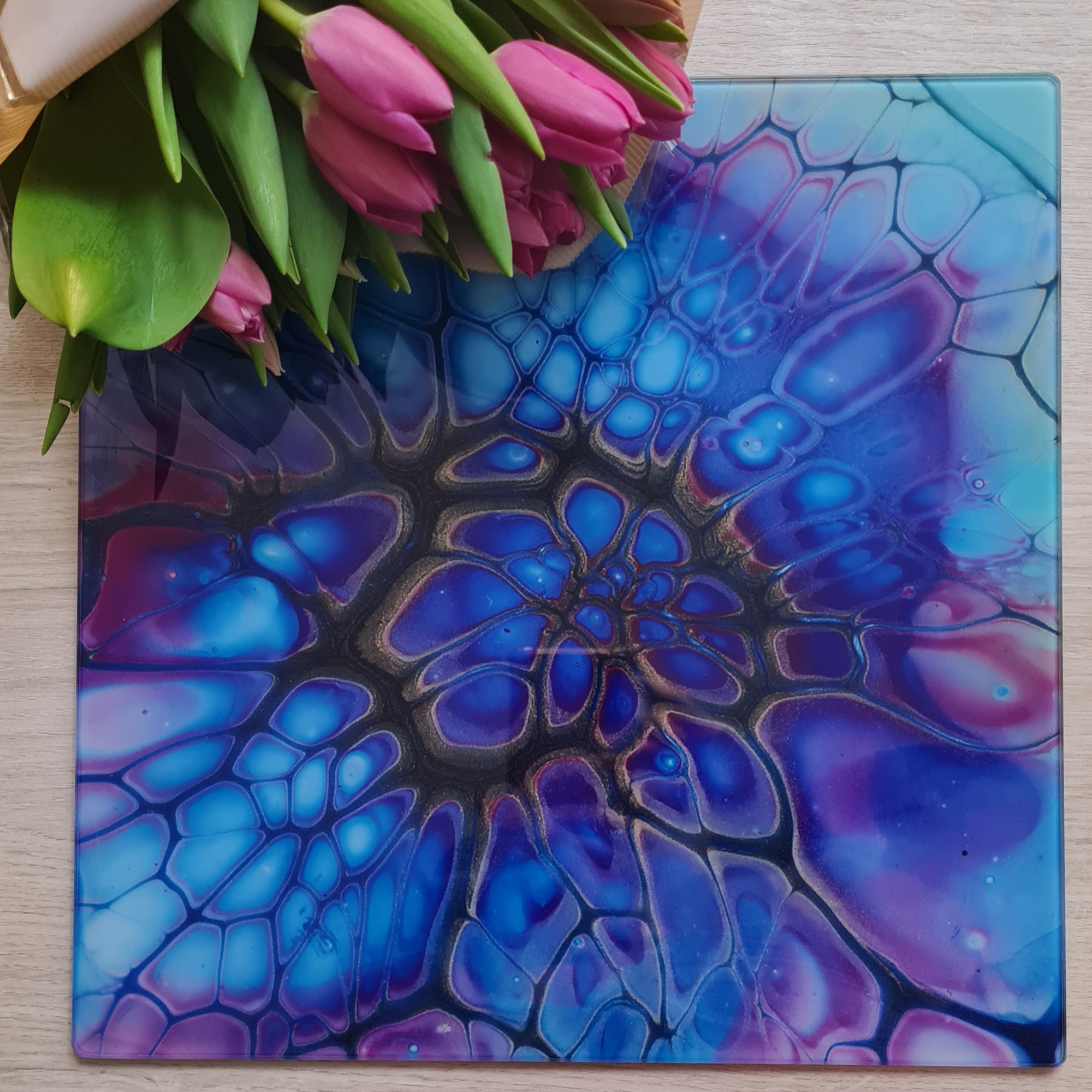 Classic Fantasy Glass Chopping Board – Square