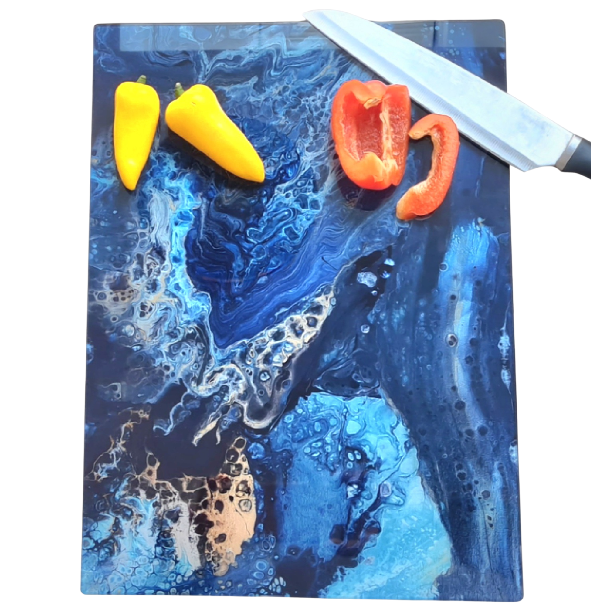 Coastal Waters Glass Chopping Board – Rectangular