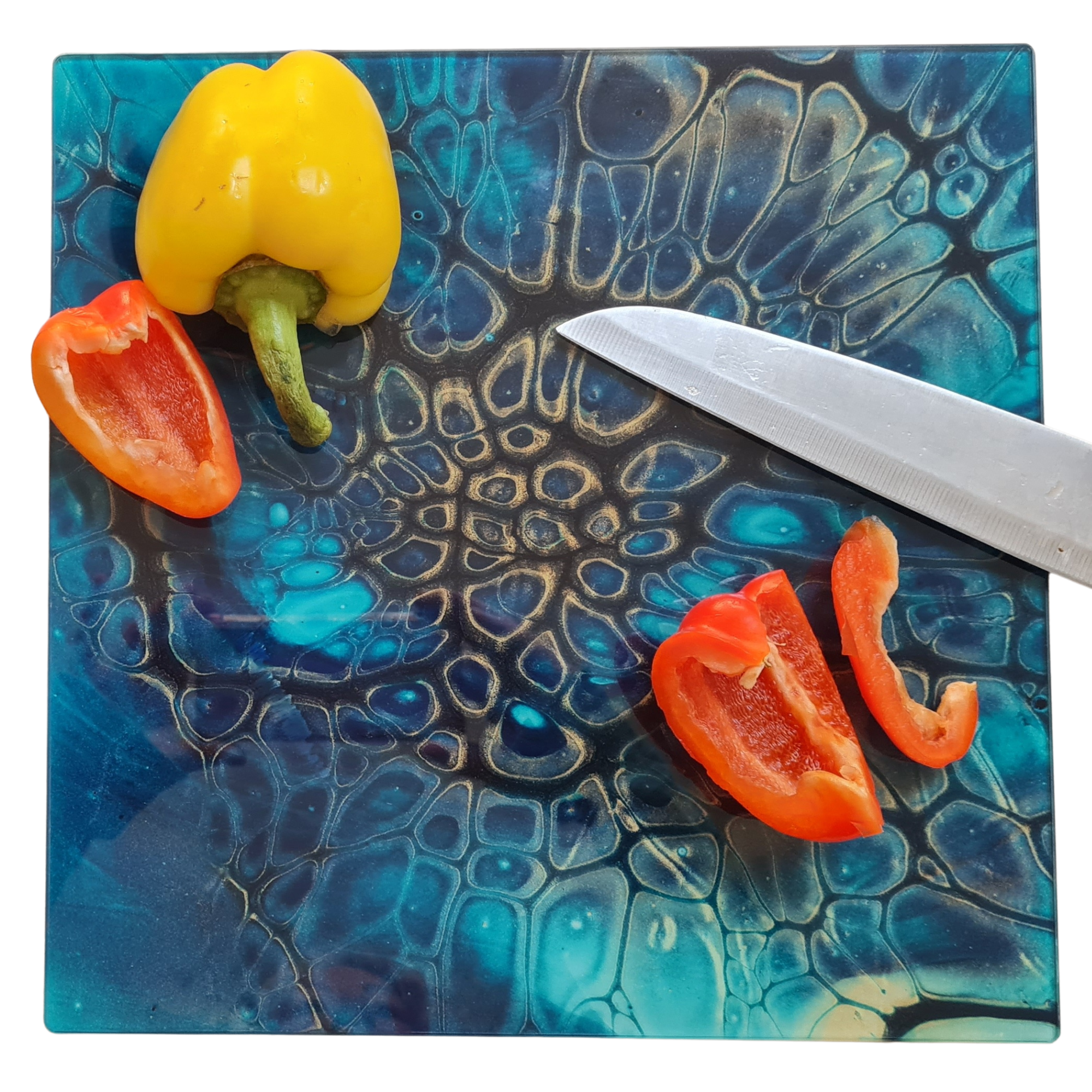 Deep Sea Glass Chopping Board – Square