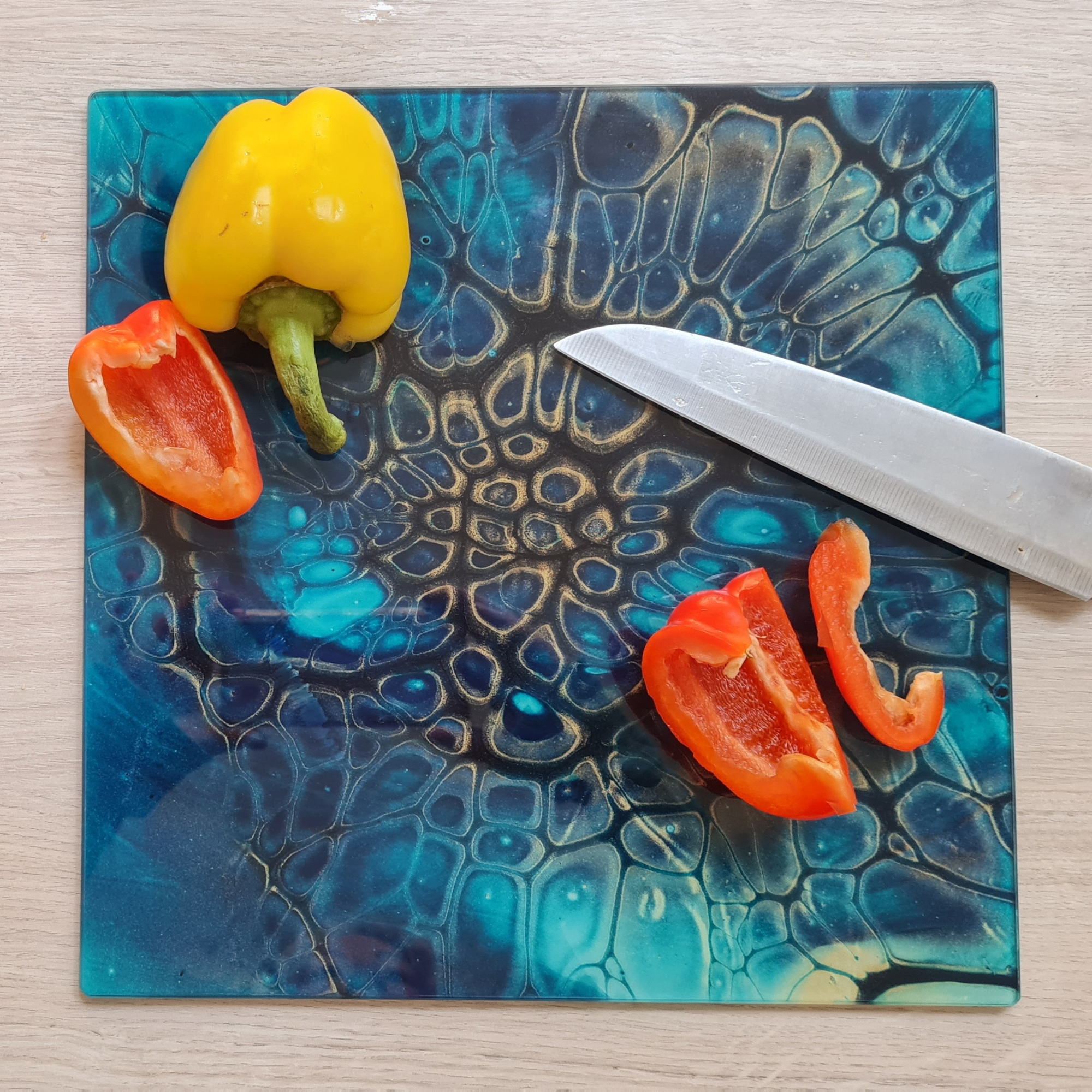 Deep Sea Glass Chopping Board – Square