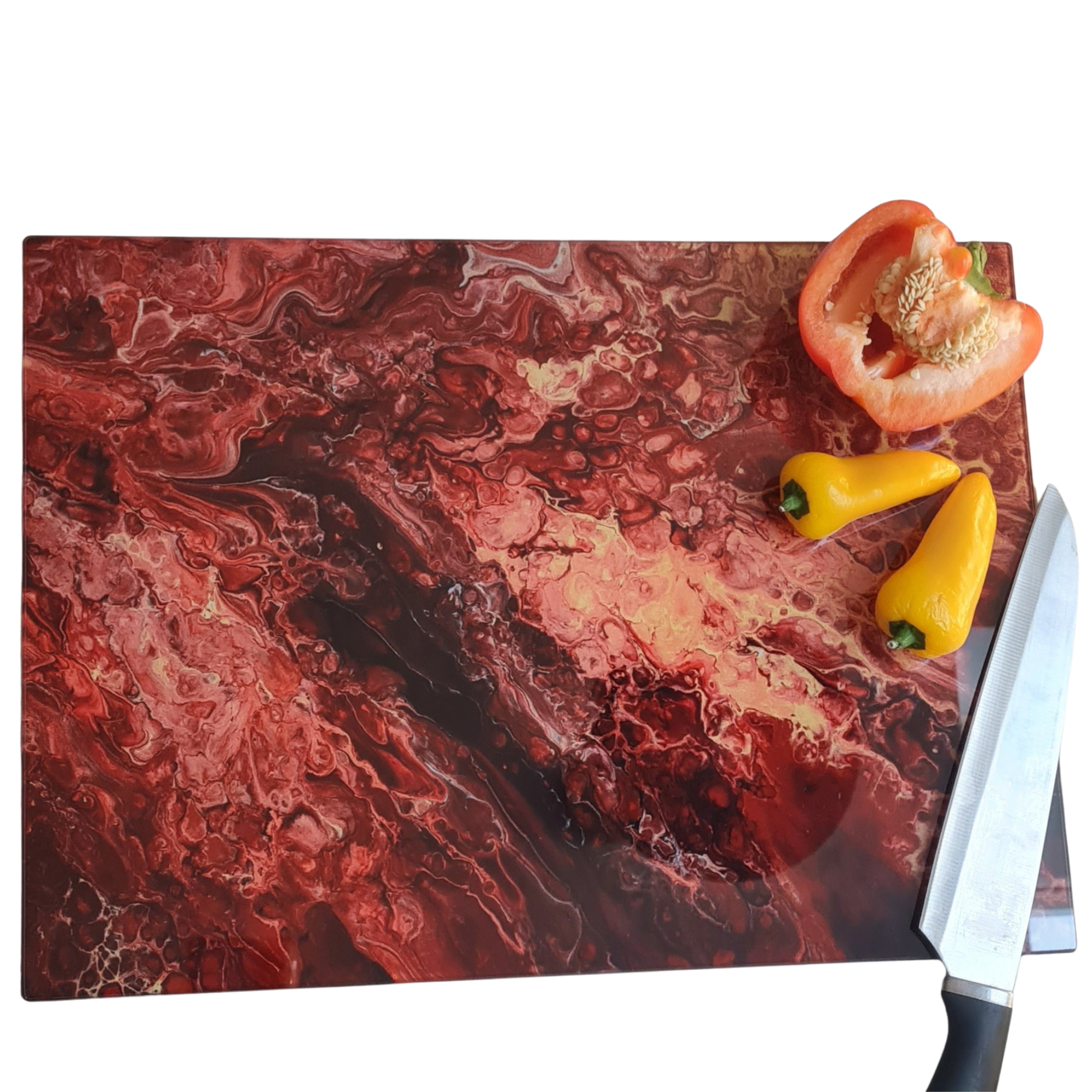 Dragon’s Fire Glass Chopping Board – Rectangular