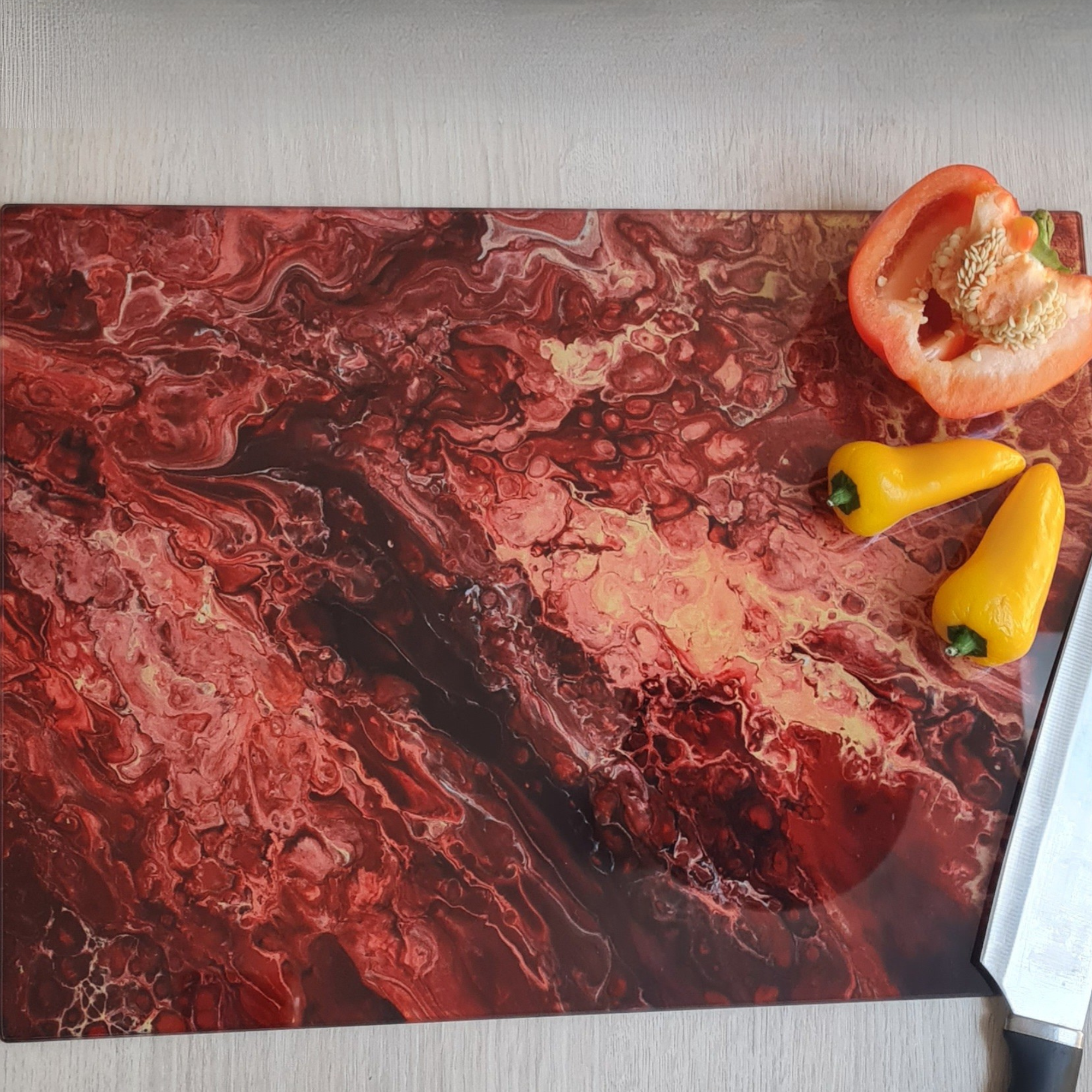 Dragon’s Fire Glass Chopping Board – Rectangular