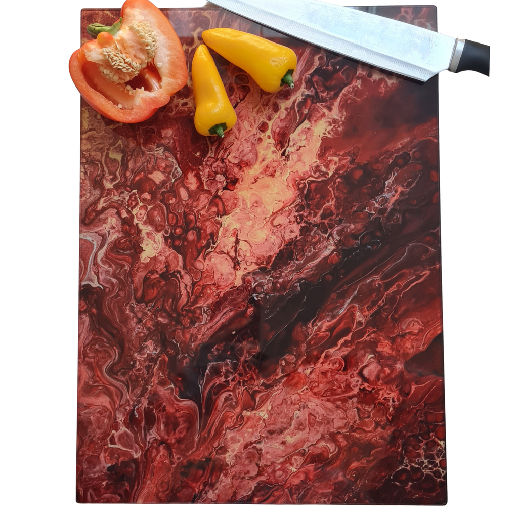 Dragon’s Fire Glass Chopping Board – Rectangular