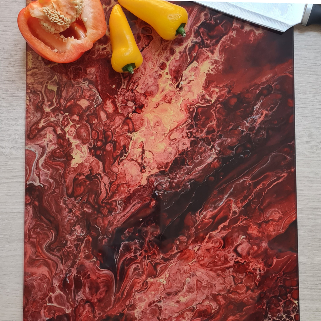 Dragon’s Fire Glass Chopping Board – Rectangular