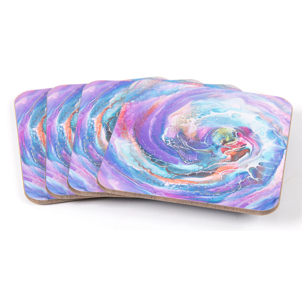 Rainbow Swirll Art Coaster