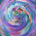 Rainbow Swirl Glass Chopping Board – Square