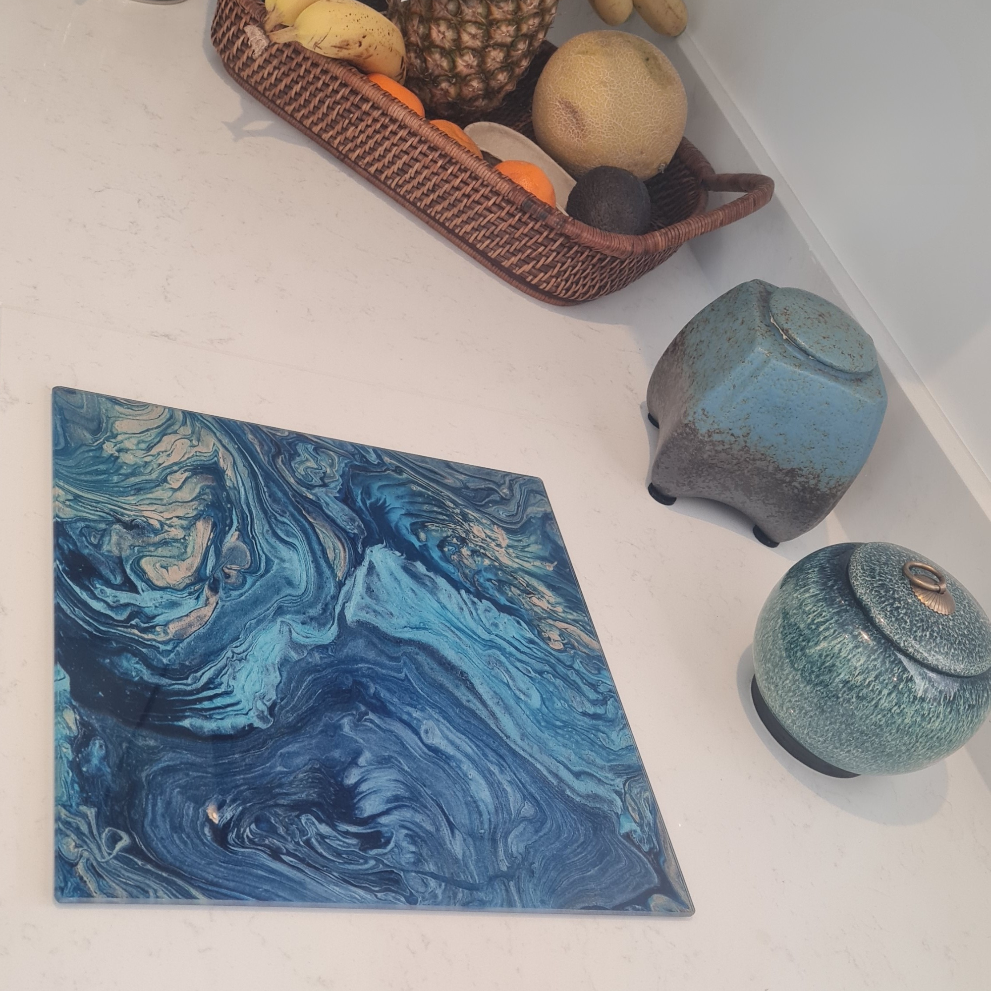 Seashore Glass Chopping Board – Square