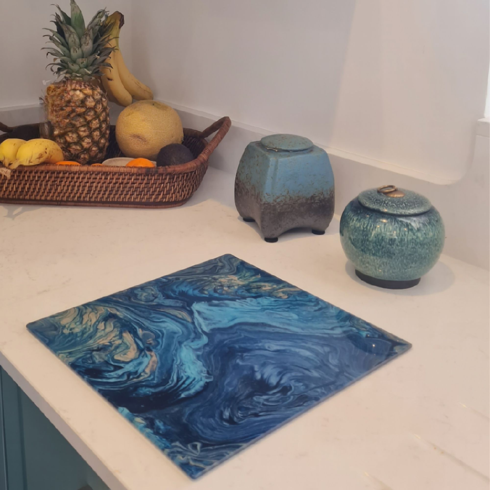 Seashore Glass Chopping Board – Square