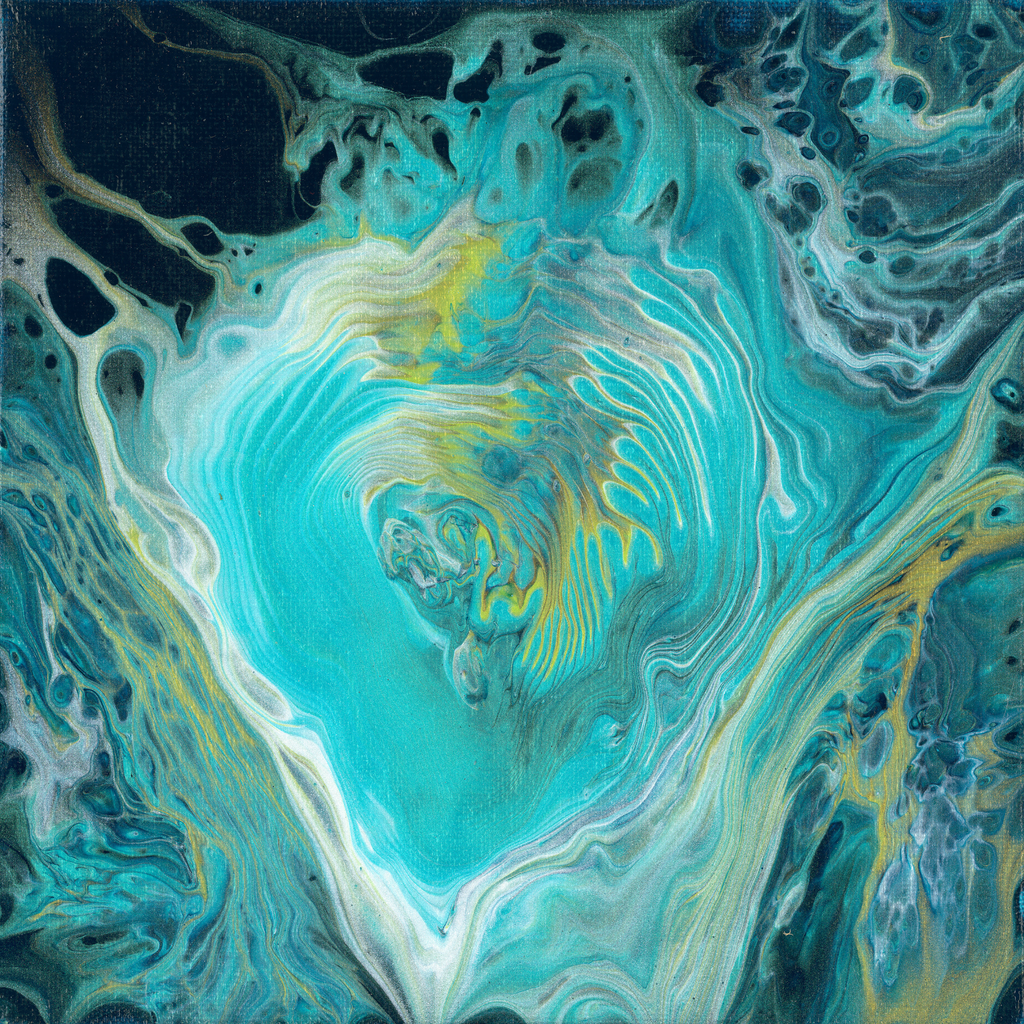 Aqua Heart Art Card