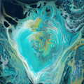 Aqua Heart Art Card