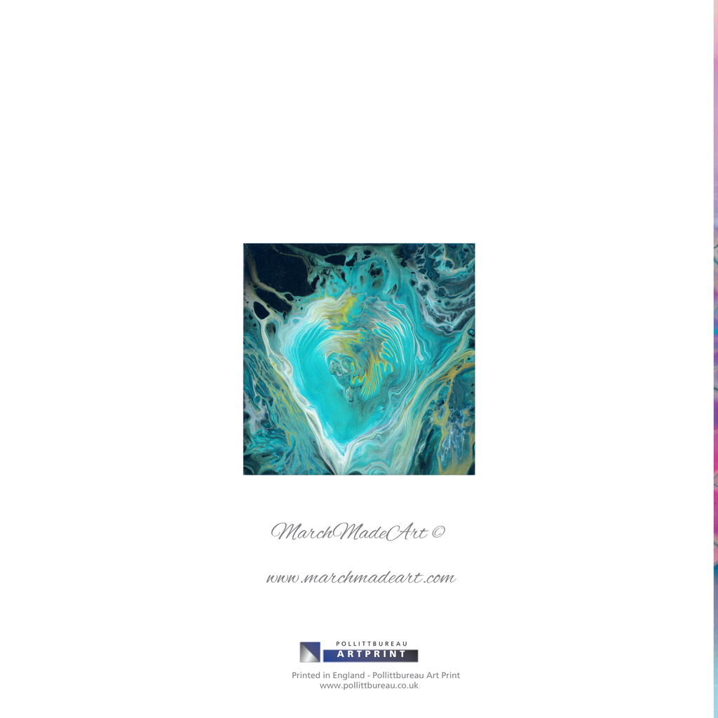 Aqua Heart Art Card