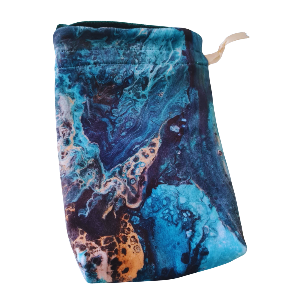 Coastal Waters Velvet Tarot Bag and Altar Cloth Set