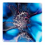 Hand Painted Dark Anenome Tile Coaster