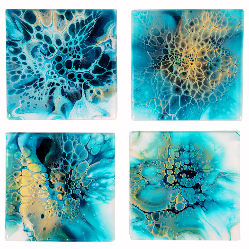 Hand Painted Deep Sea Anenome Tile Coaster