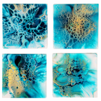 Hand Painted Deep Sea Anenome Tile Coaster