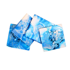 Hand Painted Ice Blue Tile Coaster