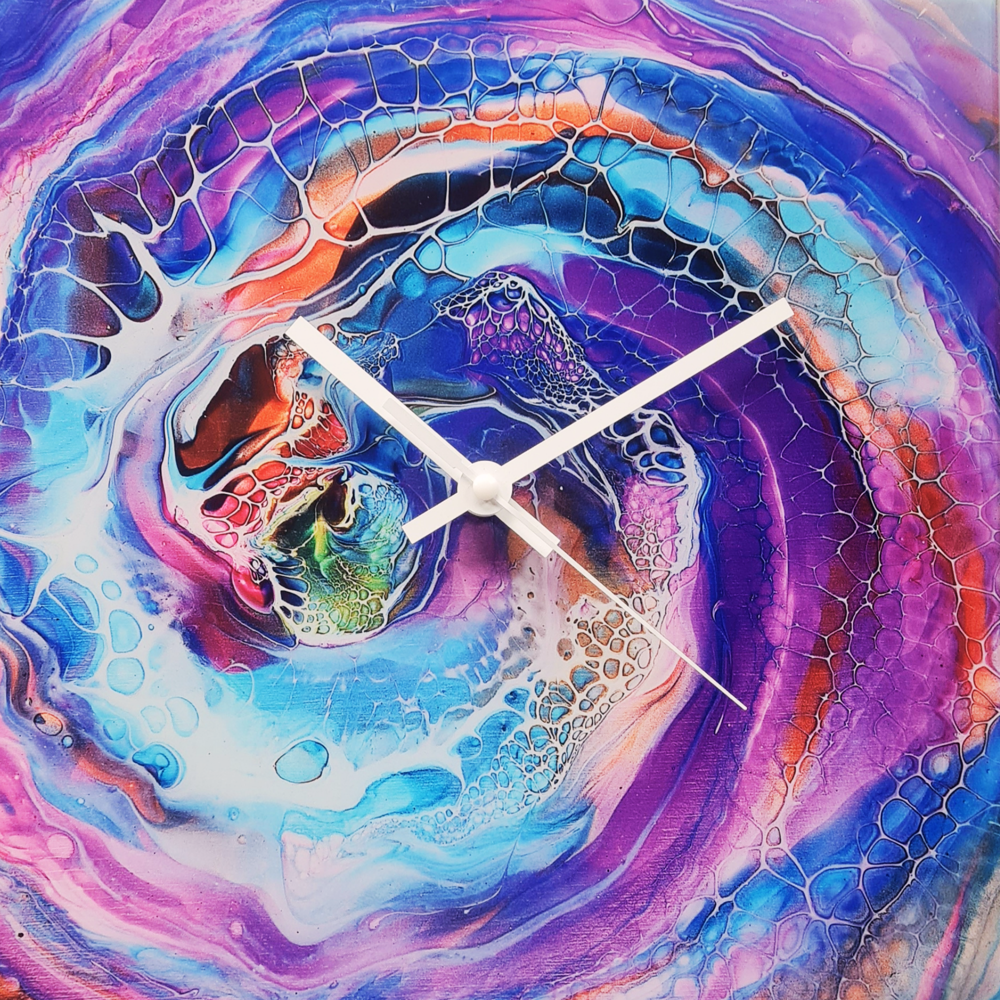 Rainbow Swirl Glass Wall Clock