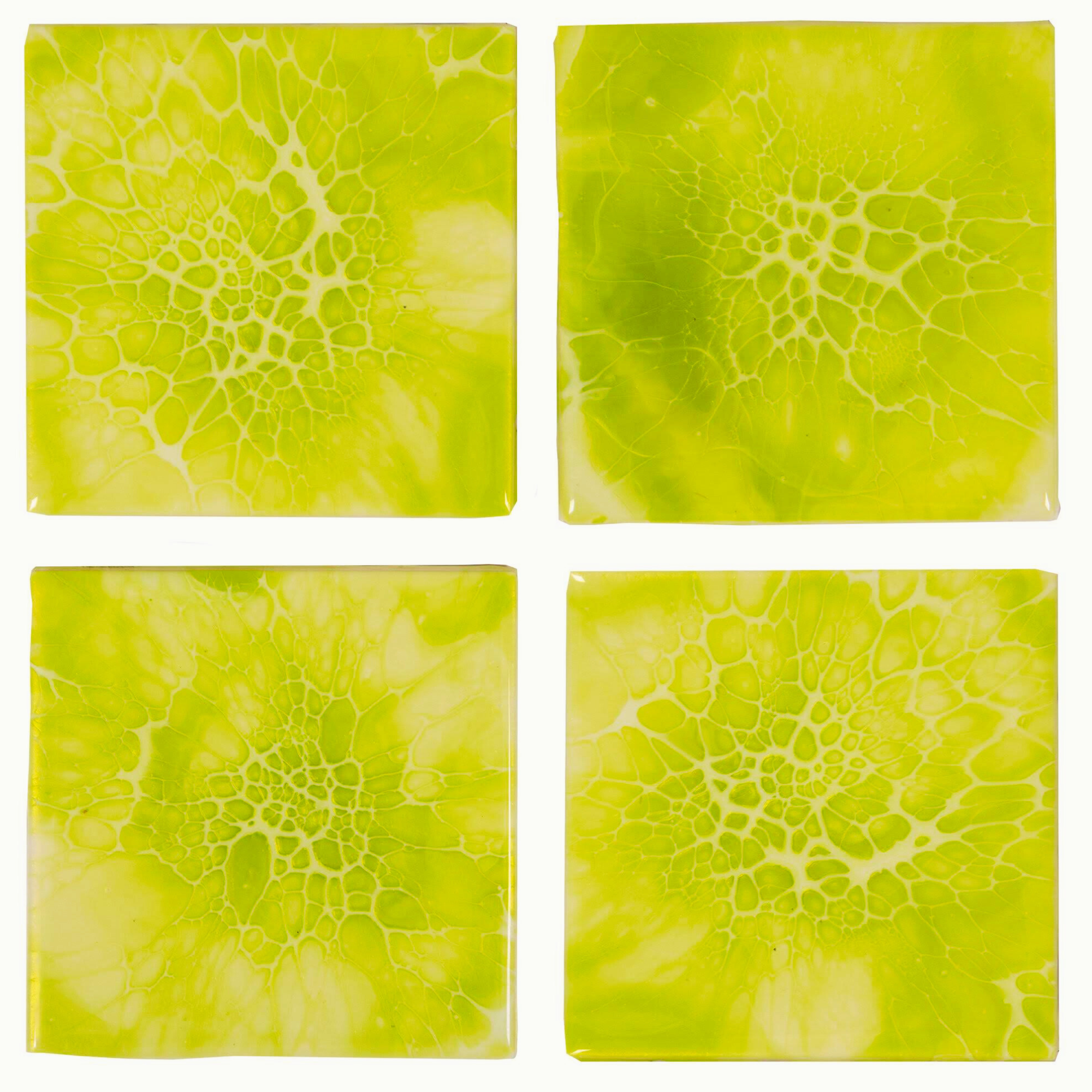 Hand Painted Zesty Lime Tile Coaster